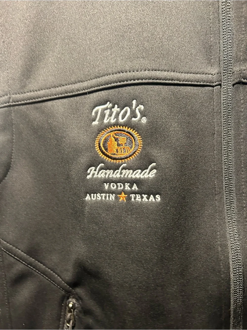 The North Face Black Men's Softshell Vest with Tito's Logo